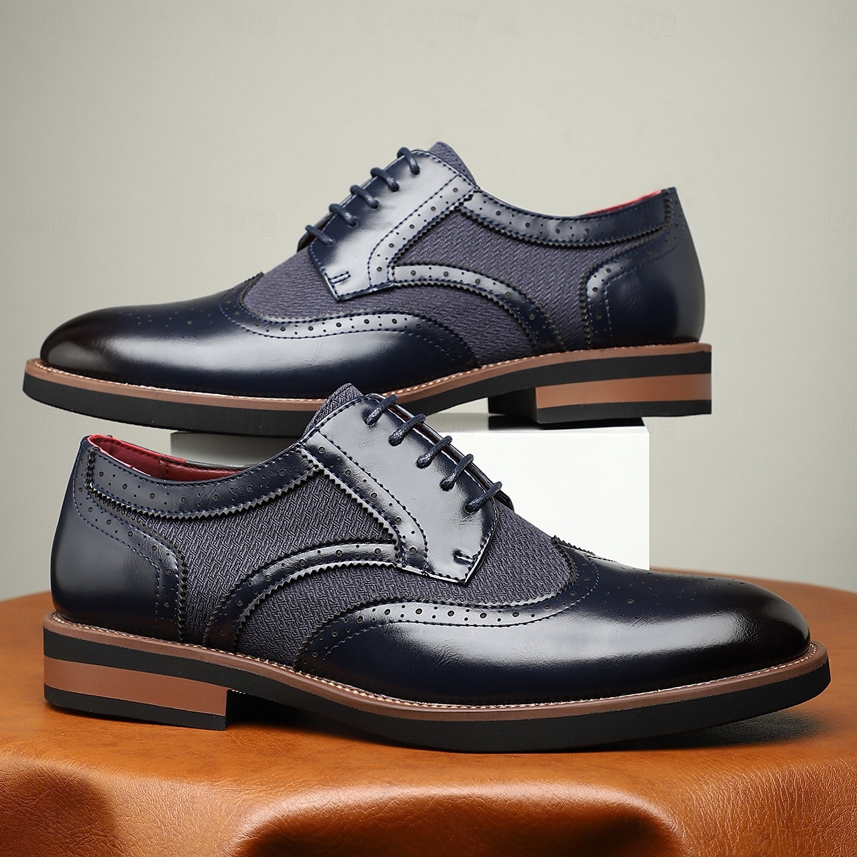 Chaussures derby brogue en similicuir beige pour homme – des chaussures de bal sophistiquées pour des célébrations élégantes de 2025 ? $46.99 –P4