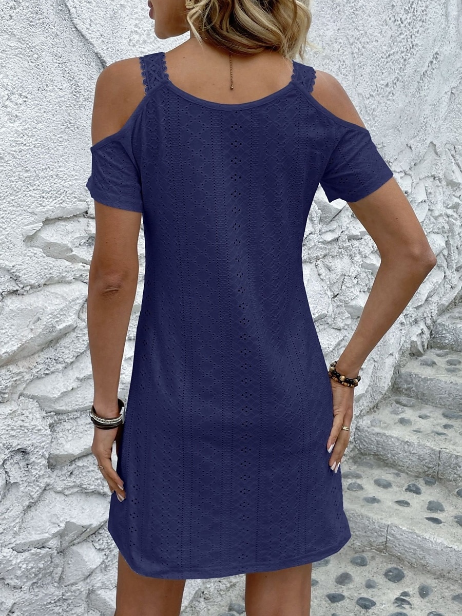 Damen Mini Kleid Sommerkleid Einfarbig Slip Kleid Lässig Täglich Reguläre Passform Grafik Kurzarm Träger Schwarz Weiß Pink Navy Blau Sommer 2025 - $21.99 –P6