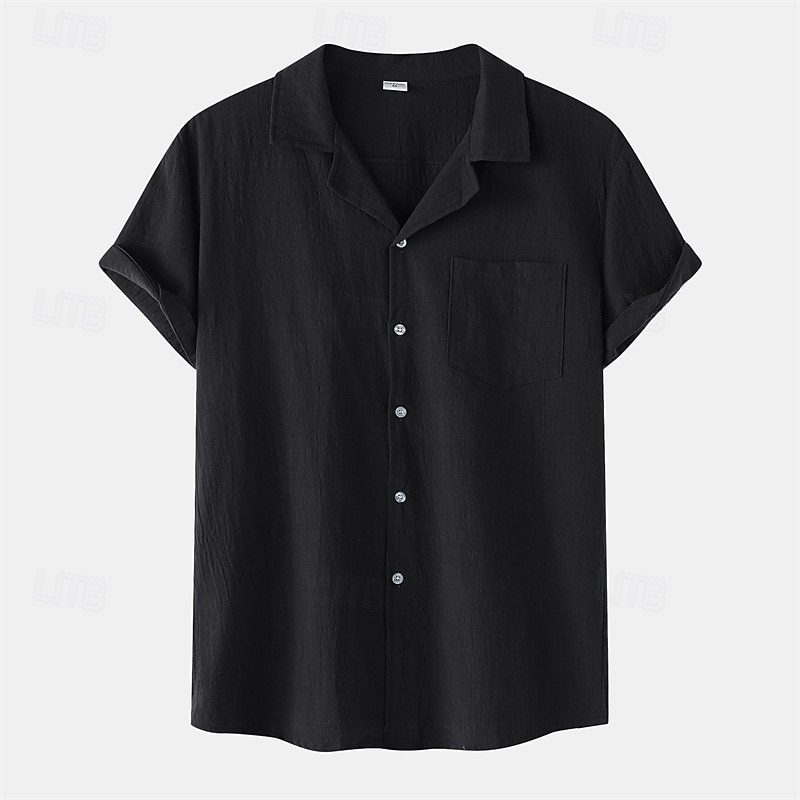 Per uomo Camicia Camicia casual Camicia con Bottoni Semplice Vacanza Streetwear Nero Bianco Giallo Blu marino scuro Manica Corta Bavero Estate Abbigliamento Bottonato del 2025 a $20.99 –P6