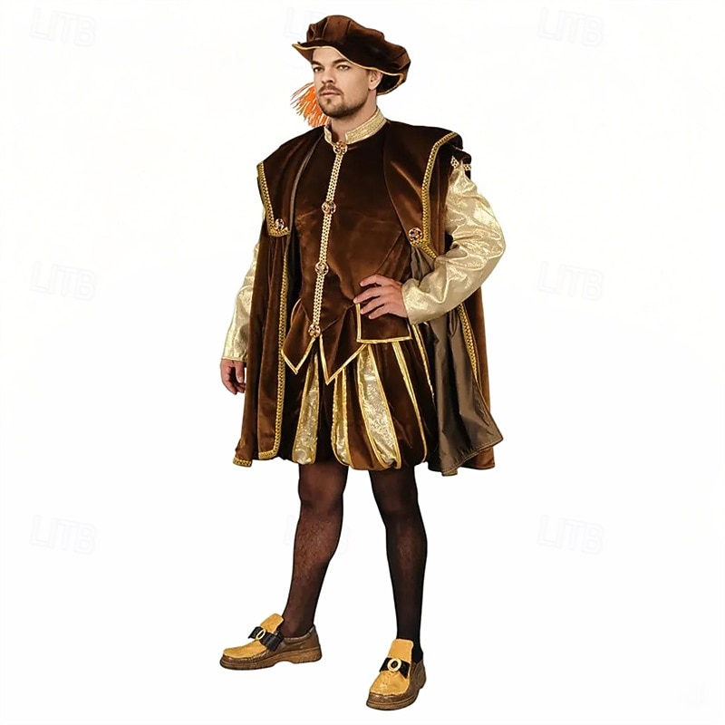 Medieval Renaissance Outfits Prince Celtic Knight Fancy Dress Men's Royal Halloween Carnival Masquerade Performance LARP Ren Faire Adults' Costume 2025 - $291.29 –P1