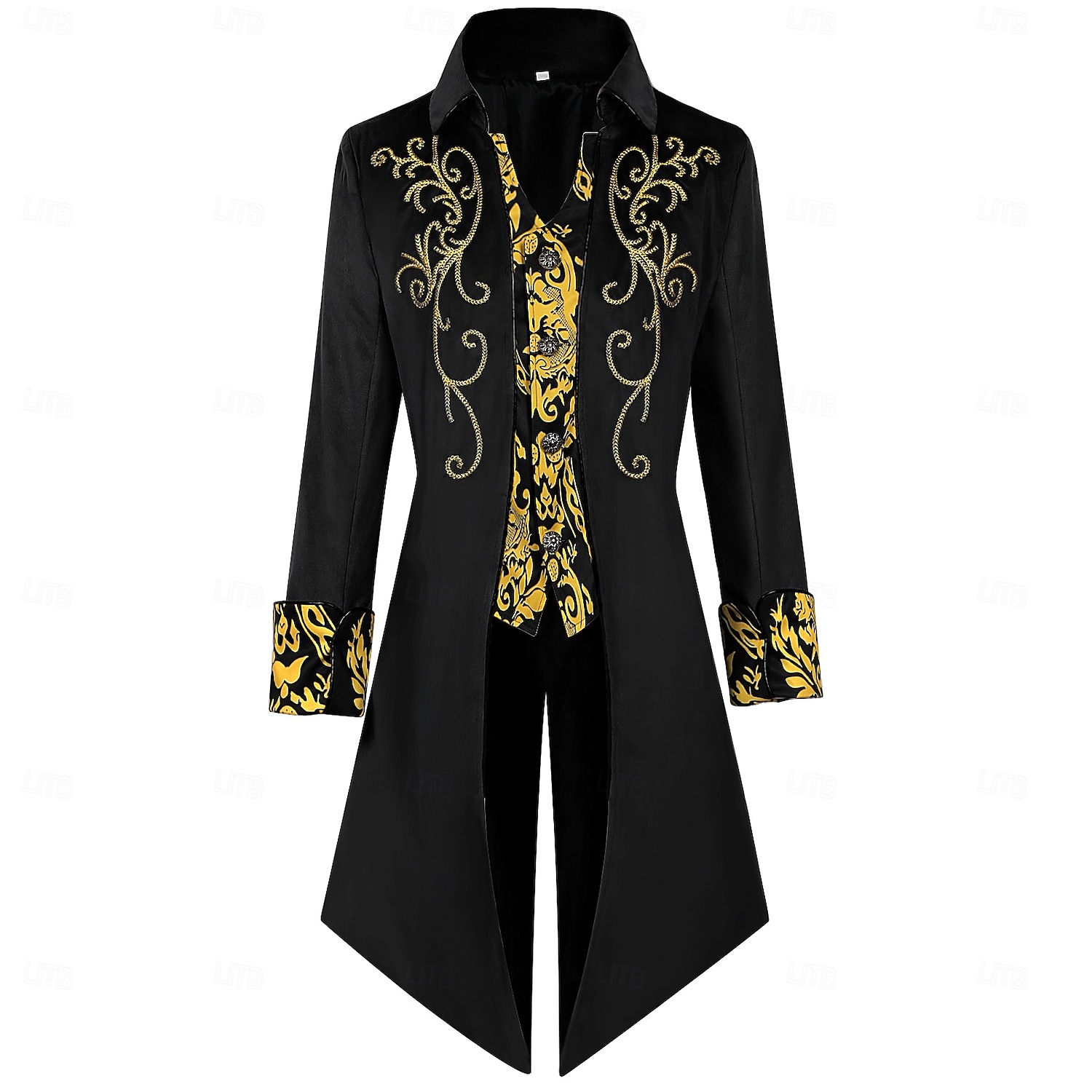 Retrò Vintage Punk & Gotico Medievale Cappotto Smoking Frac Per uomo Reale Halloween Carnevale Feste LARP Fiera Rinascimentale Adulti Cappotto Tutte le stagioni del 2025 a $63.99 –P1