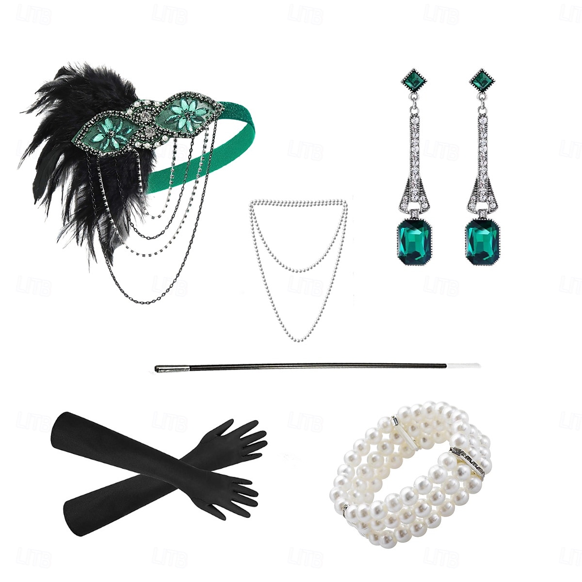 Anii 1920 Gatsby Bandană Adolescentă Brățări cu Mărgele Cercei Gatsby Pană Retro Luciu Sclipitor Cristale / Strasuri Pentru femei Carnaval ziua îndragostiților Mascaradă Îmbrăcăminte de seară de 2025 - $24.99 –P4
