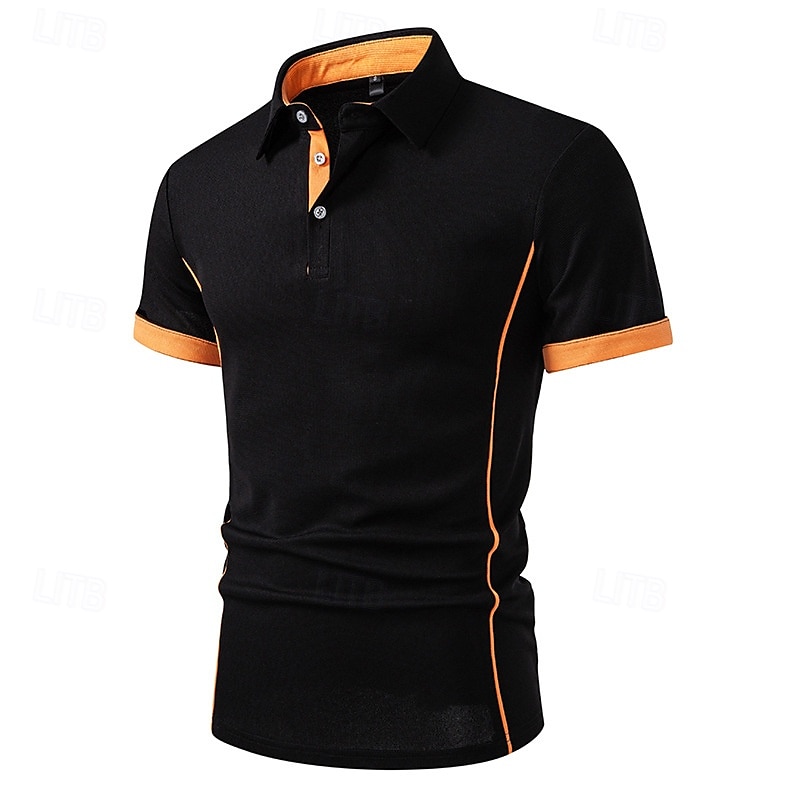 Per uomo Magliette Polo a Nido d'Ape Maglia da golf Lavoro Casuale Bavero Manica Corta Essenziale Moderno Blocco di colori Patchwork Bottoni Estate Vestibilità regolare Nero Bianco Blu marino Verde del 2025 a $18.99 –P15