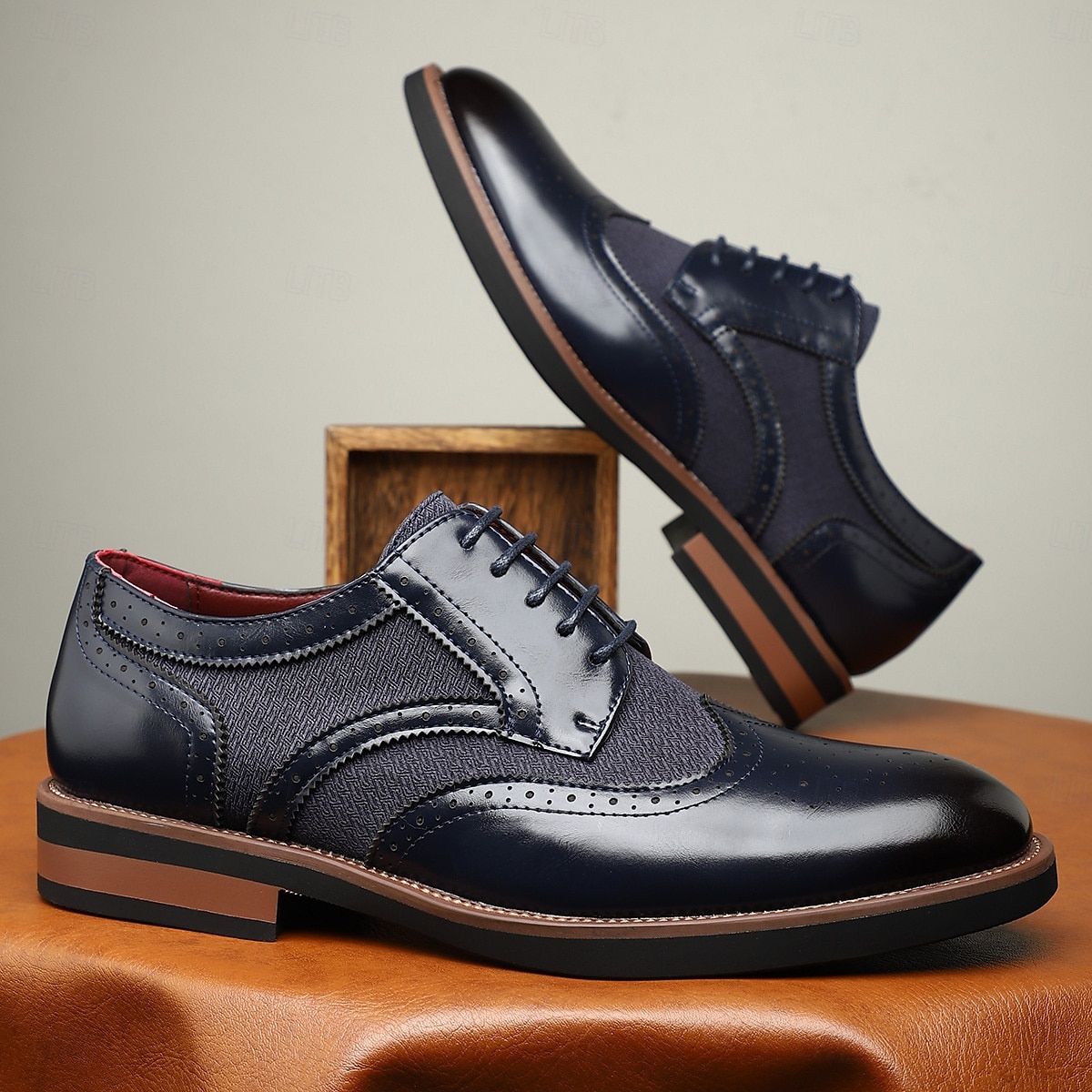 Chaussures derby brogue en similicuir beige pour homme – des chaussures de bal sophistiquées pour des célébrations élégantes de 2025 ? $46.99 –P7