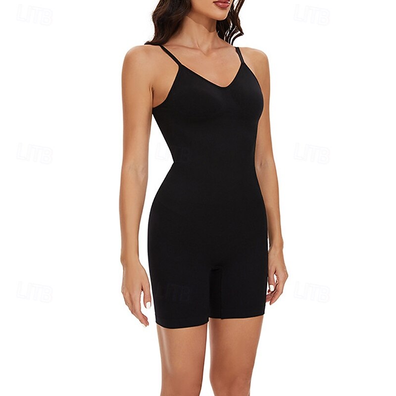 Women's Normal Romper Casual Solid Color Sleeveless V Neck Backless Street Going out Regular Fit Black Brown Beige Summer 2025 - $15.99 –P3