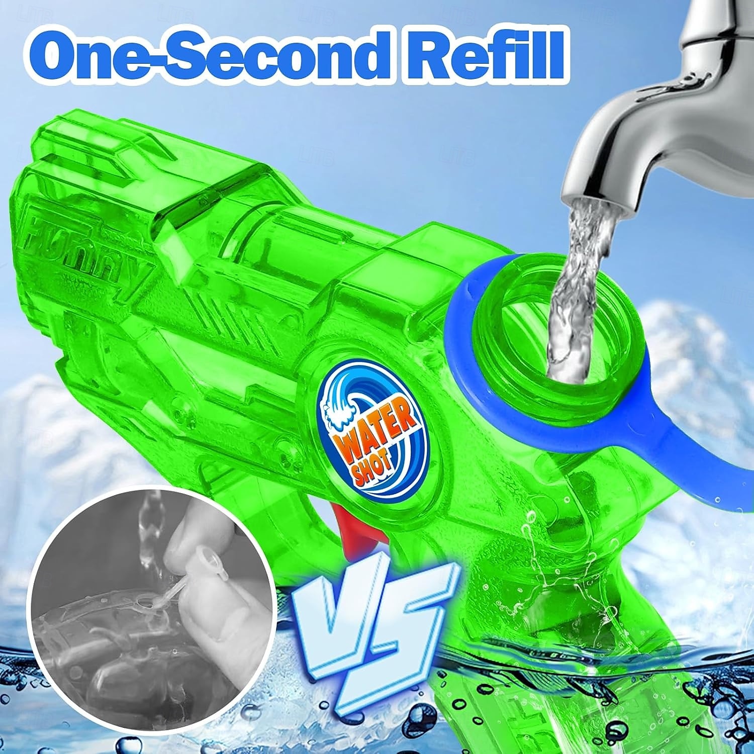 Mini pistola ad acqua per bambini piccoli - confezione da 4/2 confezioni, piccole pistole ad acqua da 5-7 m di lunga gittata, super pistola ad acqua, pistola blaster, giocattolo acquatico per esterni, del 2025 a $16.84 –P9