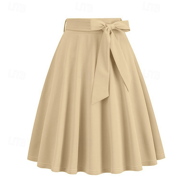 Retro / vintage 1950-tallet Rockabilly Knelengde Swing skjørt Dame Avslappet Dagligdagstøy Te Fest Voksen Skjørte 2025 - $20.99 –P13