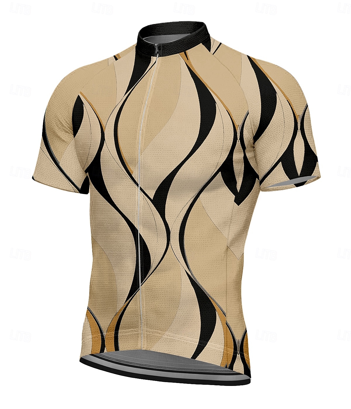 Férfi Biciklis ruházat Grafika Mértani Geometriai Rövid ujjú Kerékpár Póló Dzsörzé Felsők 3 hátsó zsebbel UV ellenálló Gyors szárítás Cipzár Fényvisszaverő csíkok Sport Fekete Fehér Kék Ruházat 2025 - $30.99 –P5