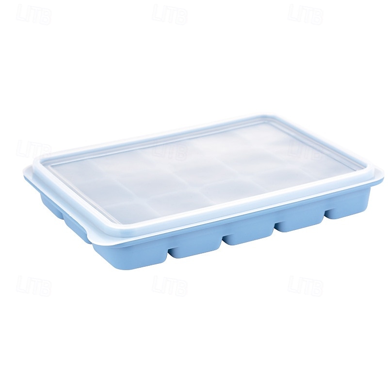 vaschette per cubetti di ghiaccio, facili da rimuovere, 15 stampi per cubetti di ghiaccio in silicone flessibile con coperchio rimovibile, riutilizzabili, impilabili per whisky, alimenti per bambini, del 2025 a $11.99 –P9