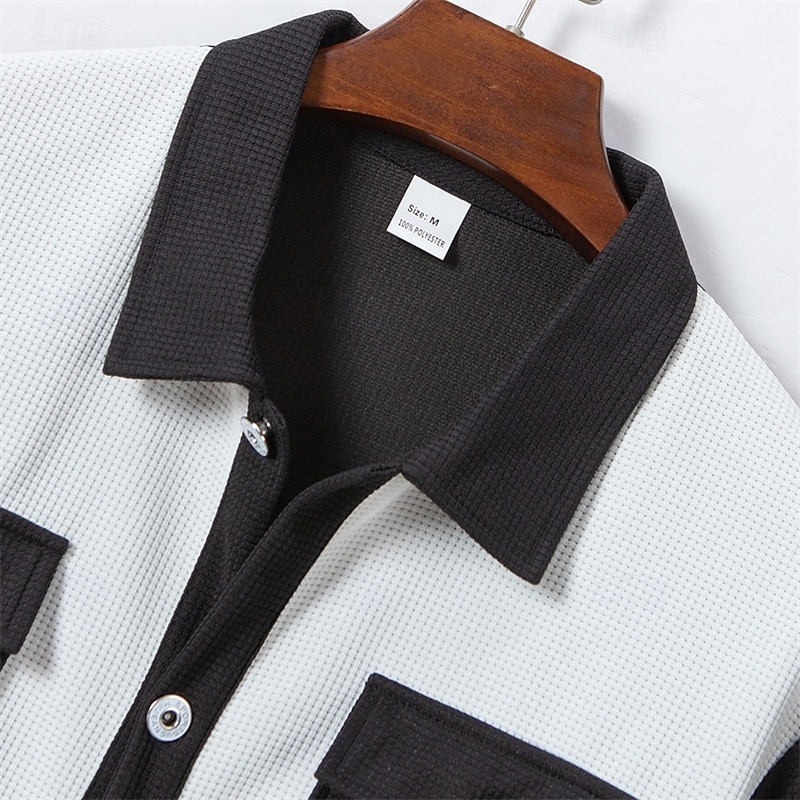 Herren Hemd Sommerhemd Freizeithemd Strandhemd Knopfhemd Schwarz Wein Dunkelgrün Grau Kurzarm Bedruckt Revers Urlaub Hawaiianisch Bekleidung Polyester Mode Lässig Bequem Tasche 2025 - $25.99 –P4