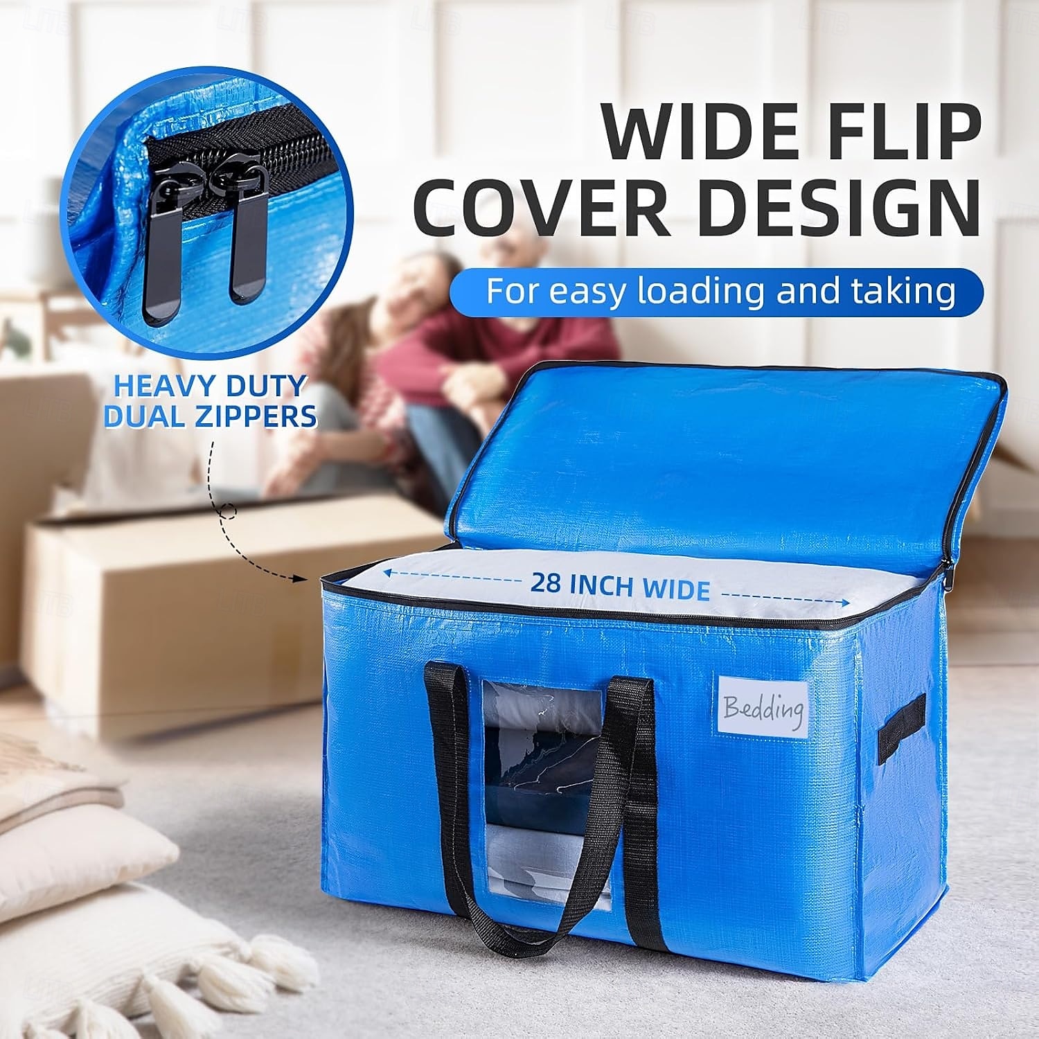 2 Pack Extra Large Moving Bags, Heavy Duty Totes for Storage with Visible Window, U-Shaped Around Handles, Storage Contrainer Box for Space Saving 2025 - $20.99 –P7