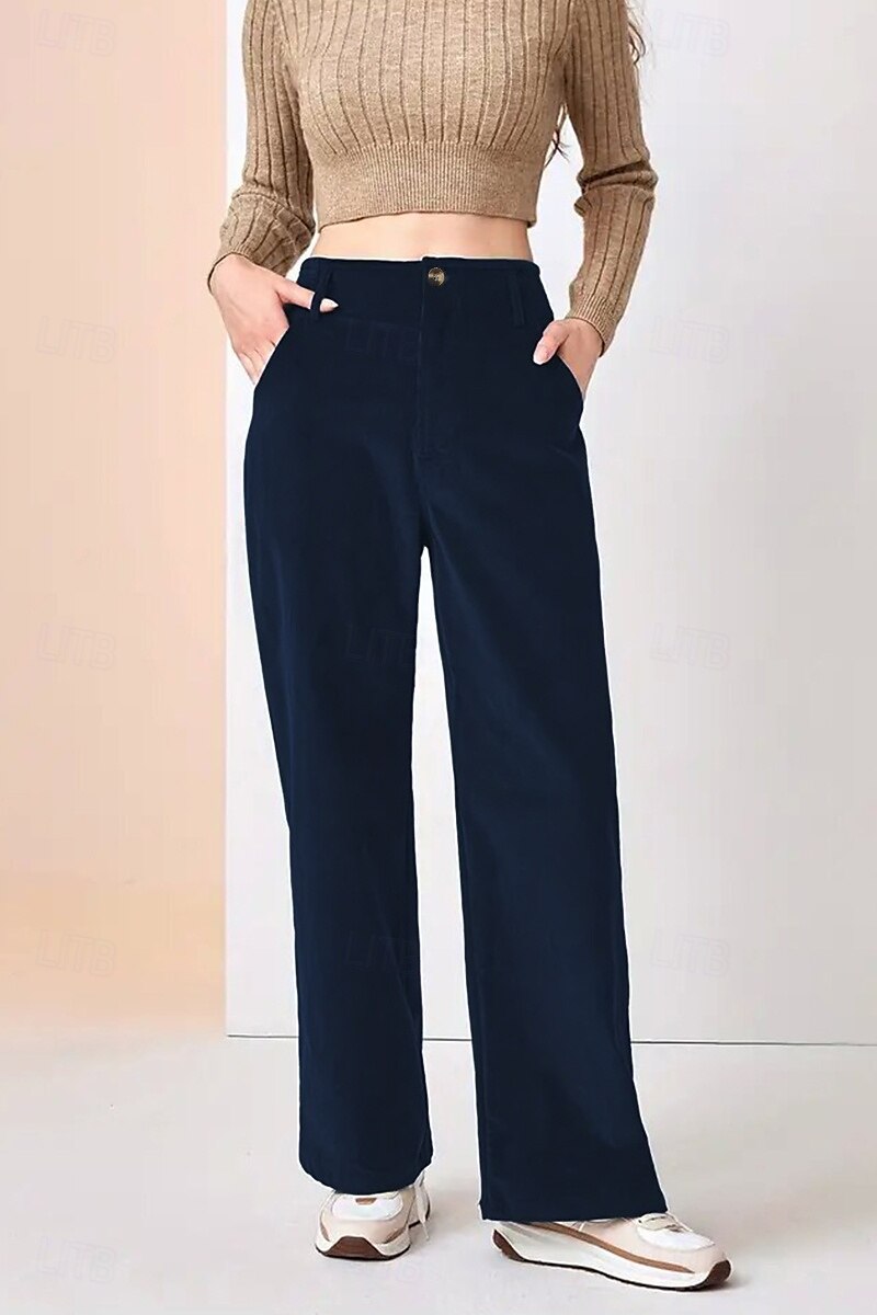 Per donna Pantaloni in cotone e lino Moda Lunghezza intera Naturale Semplice Tasca Comodo All'aperto Confortevole All'aperto Uscire Nero Blu Caffè Ciano Estate Vestibilità regolare del 2025 a $31.99 –P13