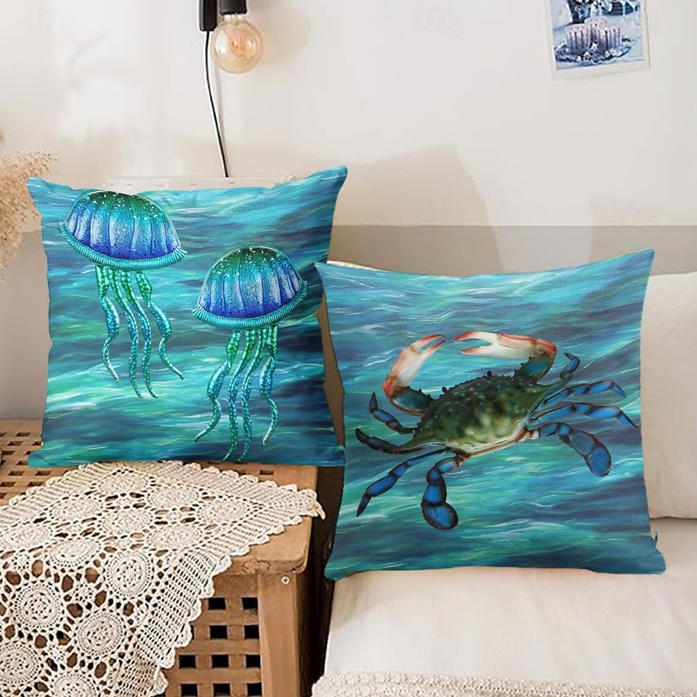 Capa de Almofada Decorativa Caranguejo do Oceano 1PC Case de Almofada Quadrada Macia para Sofá de Quarto Sala de Estar Cadeira de 2025 por $12.99 –P6
