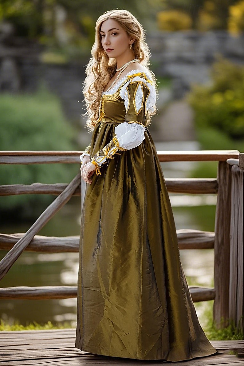 Mittelalterlich Renaissance Kleid Abschlussballkleider Abendkleid Wikinger Keltischer Ritter Kostüm Damen königlich Halloween Karneval Maskerade Leistung LARP Renaissance-Messe Erwachsene Kleid 2026 - $169.99 –P6