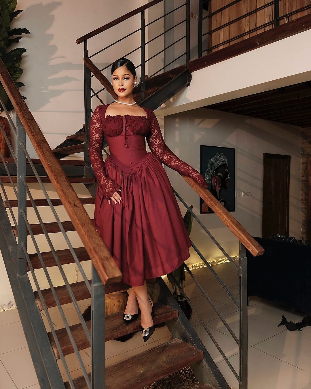 Retro 50. léta Polední Šaty Plesové šaty Krajka Inspirováno Regency Dámské Karneval Plesová maškaráda Svatební Koktejlový večírek Šaty Dospělé Šaty Celý rok 2025 - $48.99 –P5