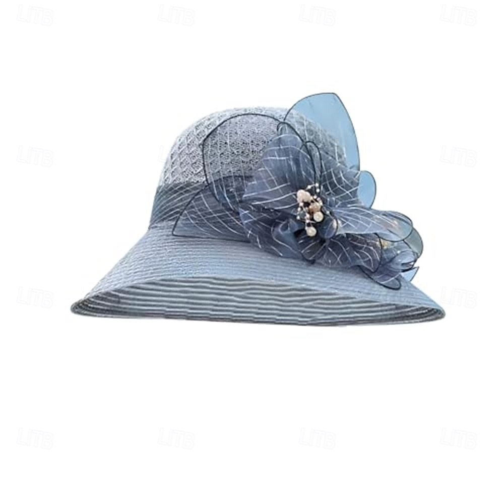 kapelusze derby dla kobiet 2025 kapelusz z organzy na przyjęcie herbaciane damskie eleganckie stroje na niedzielne popołudnie wielkanocne 2026 - $14.99 –P6