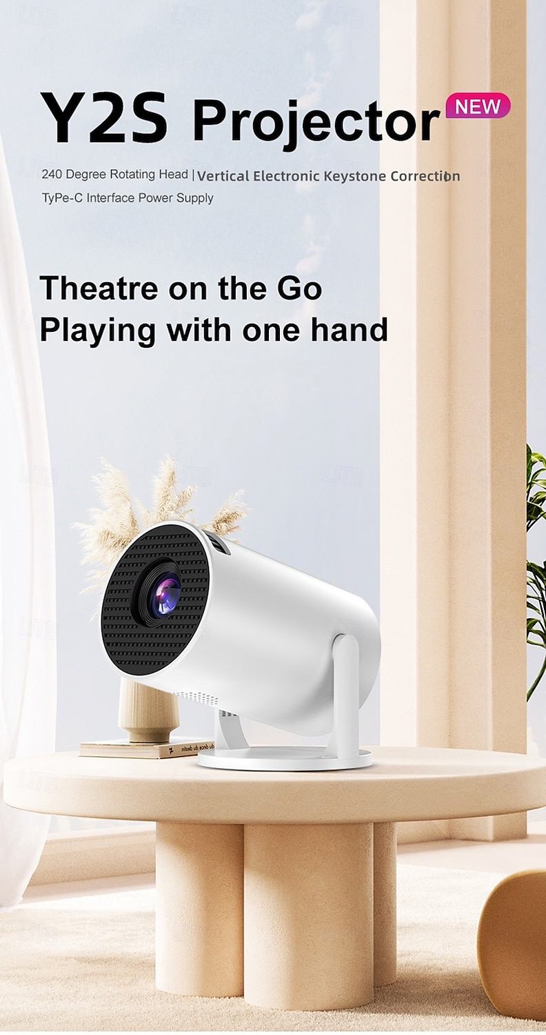 Y2S Home HD Projector Mini Portable Mini Children's Mobile Projector Hovering at Any Angle at 240 Degrees 480*360 2025 - $61.99 –P1