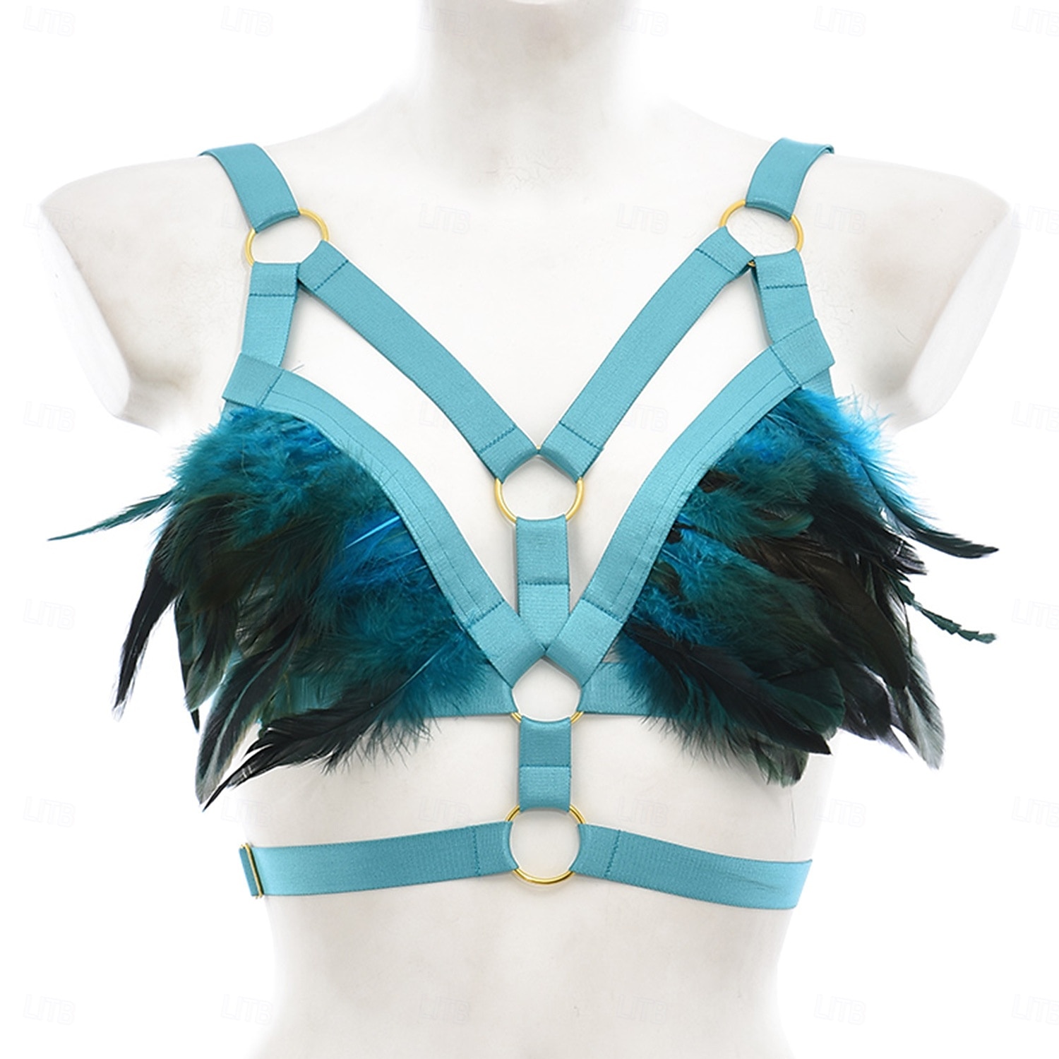 Drag Queen Stolz Regenbogen Feder-Bralette Harness-BH Erwachsene Damen Sexy Kostüm Pride Parade Pride-Monat Halloween Karneval Einfaches Karnevalskostüm 2025 - $20.99 –P8