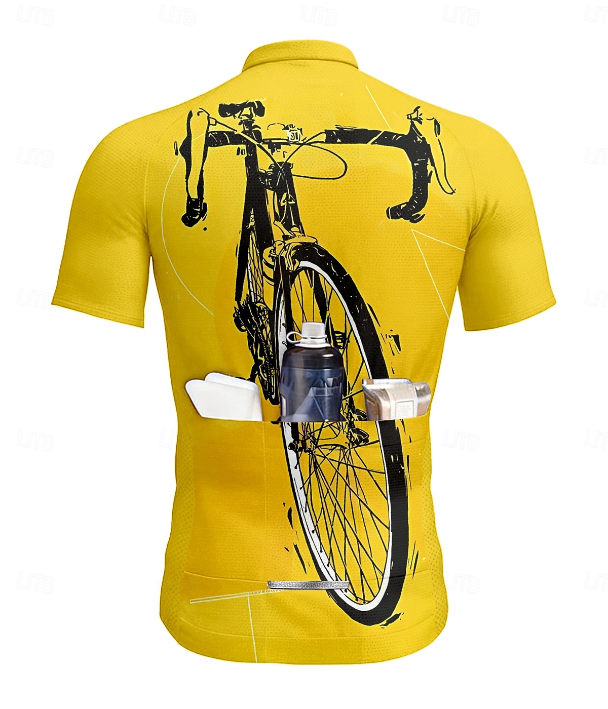 Men's Cycling Jersey Short Sleeve Bike Tee Tshirt Top with 3 Rear Pockets UV Resistant Breathable Quick Dry Front Zipper Yellow Blue Orange Sports Clothing Apparel 2025 - $28.99 –P2