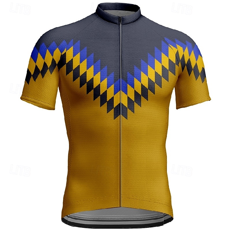 Pánské Cyklodres Krátký rukáv Kolo Tričko Dres se 3 zadními kapsami Horská cyklistika Prodyšné Rychleschnoucí Anatomický design Odvod Žlutá Červená Modrá Sportovní Oblečení 2025 - $25.99 –P13