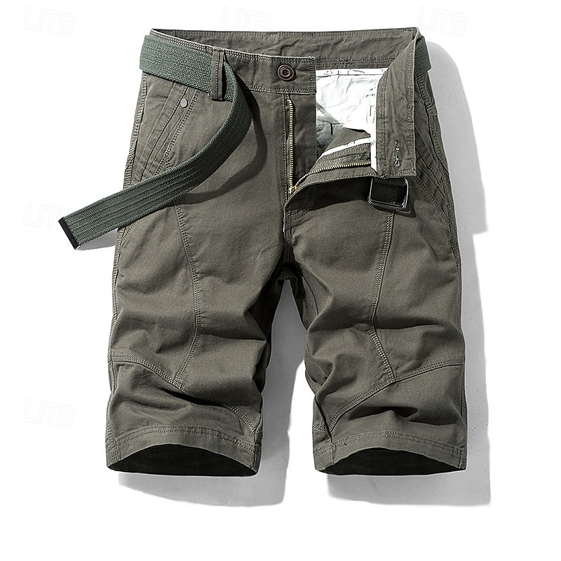 Men's Cargo Shorts Shorts Summer Shorts Work Shorts Golf Shorts Multi Pocket Button-Down Flap Pocket Plain Comfort Wearable Knee Length Outdoor Sport Daily Fashion Casual Black Yellow 2026 - $29.99 –P10