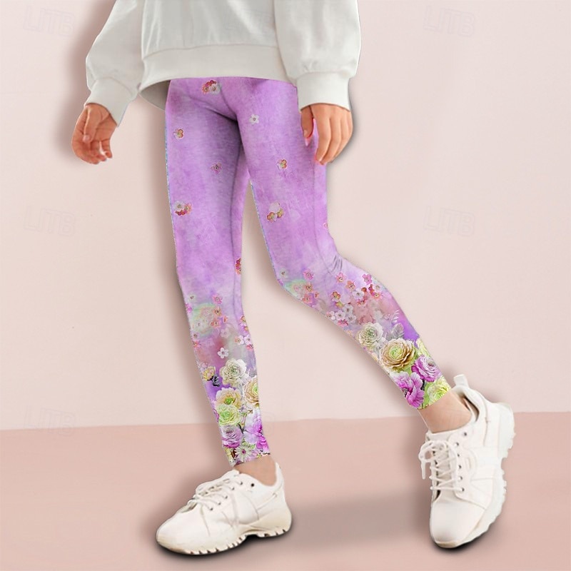 Mädchen 3D Blumen Hose Leggings Frühling Herbst Niedlich Basic Kinder 4-12 Jahre Outdoor Lässig Täglich Normale Passform 2025 - $10.49 –P1