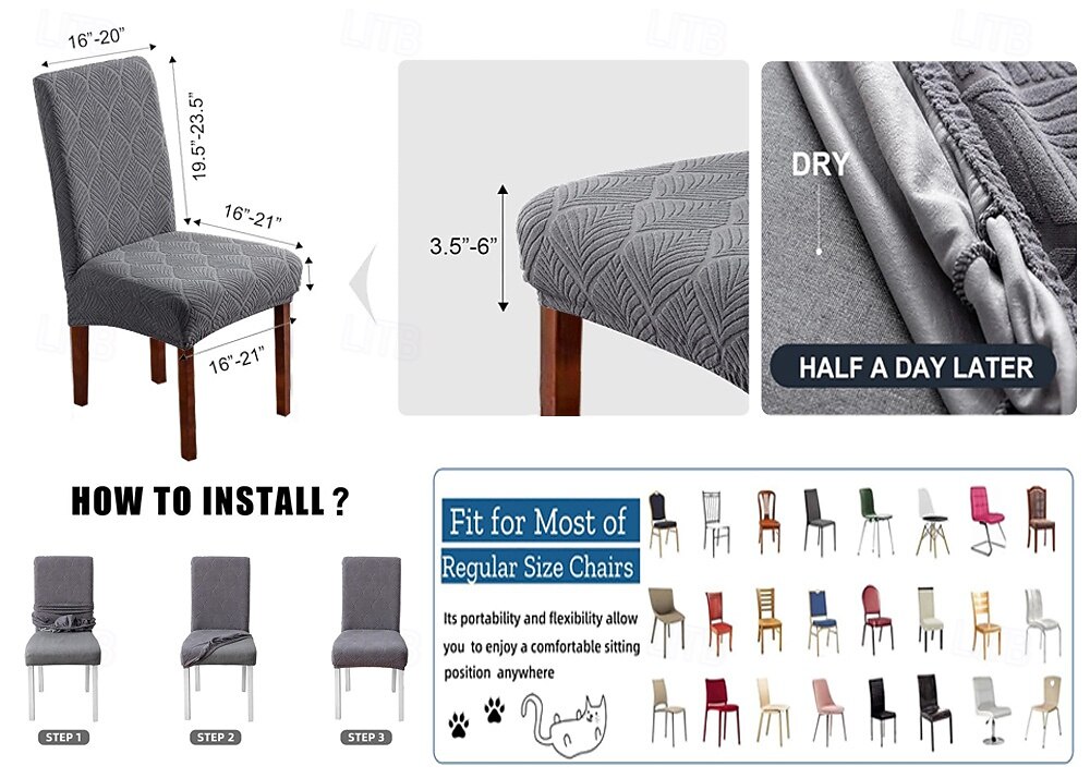1 funda impermeable para silla de comedor, elástica, para silla Parsons, para comedor, cocina, funda protectora, extraíble y lavable. 2025 - $10.99 –P3