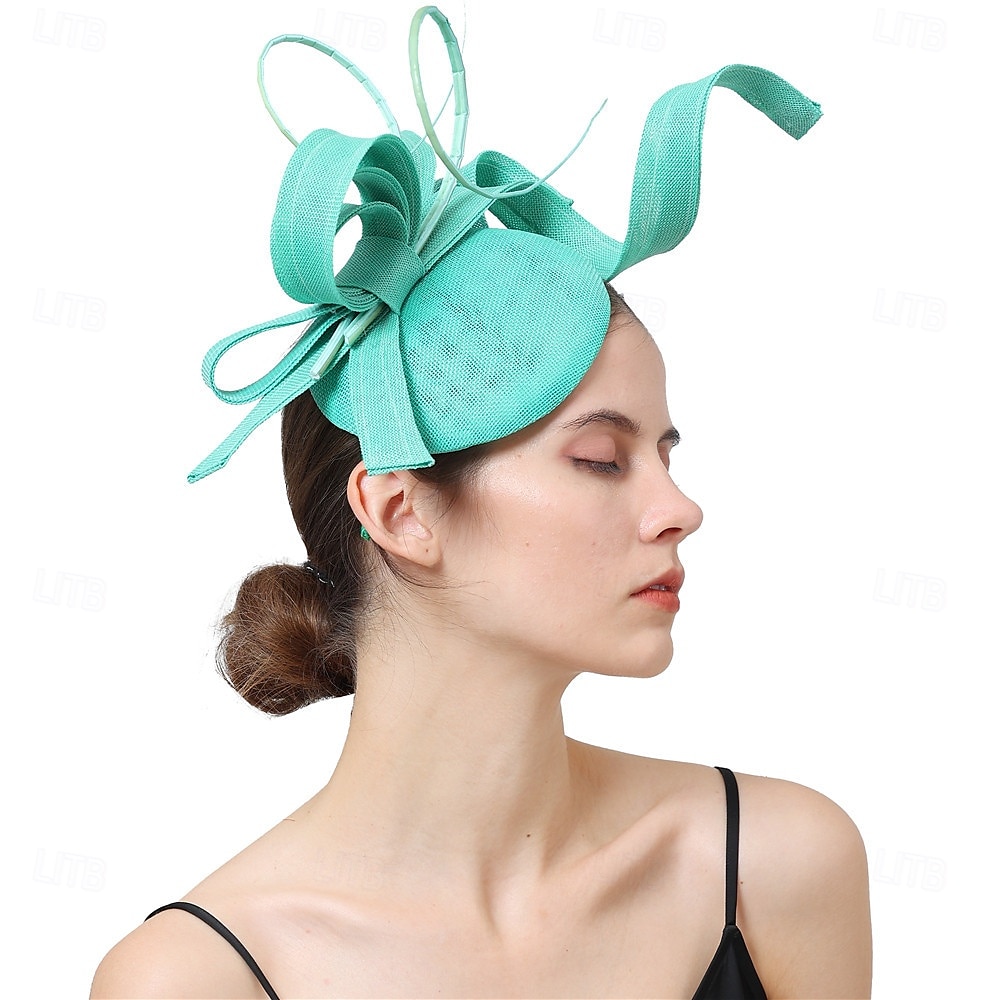 Nakrycie głowy Sinamay Ślub Wieczorna impreza Elegancja Ślub Z Kwiat Winieta Nakrycia Głowy 2025 - $39.99 –P3