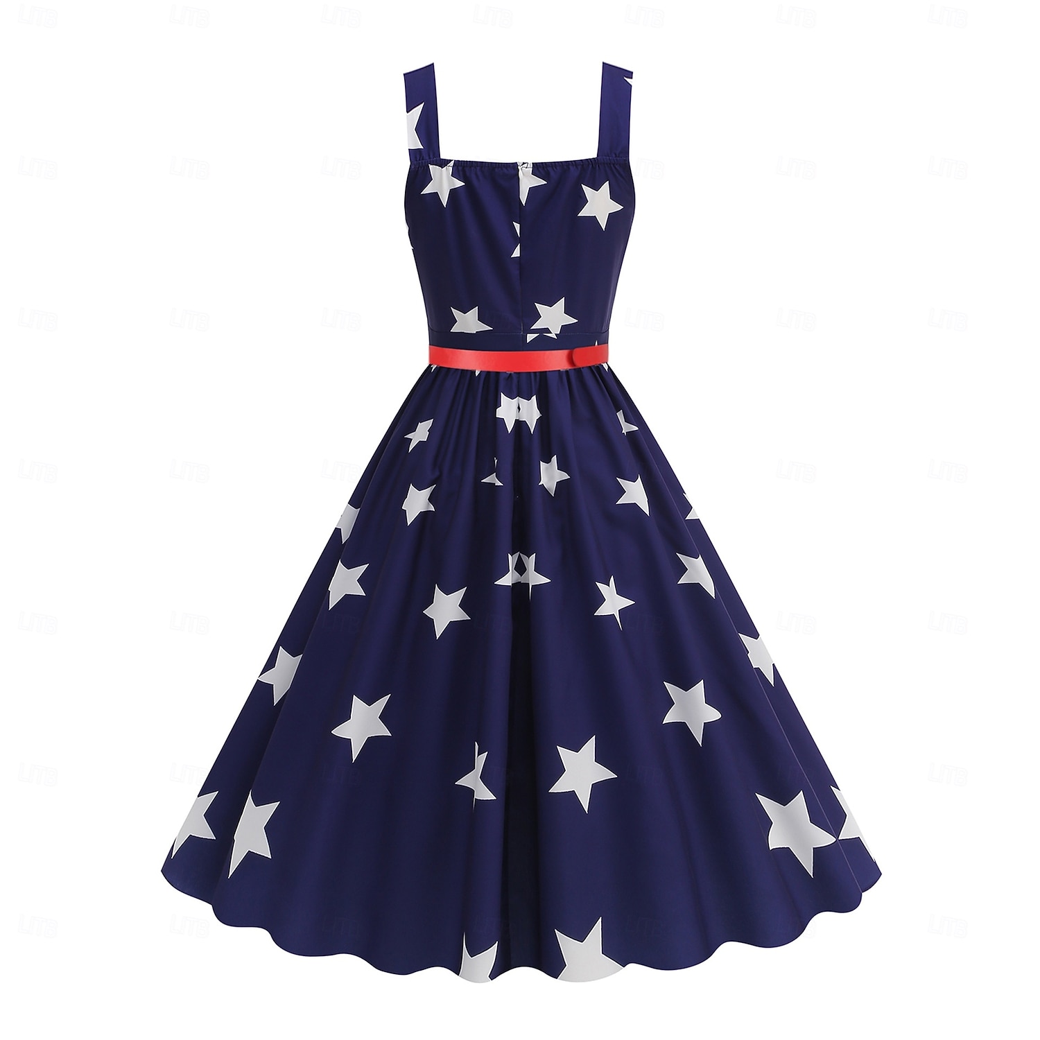 250° anniversario USA Anni 1950 Retrò Vintage Lunghezza al ginocchio Vestito Abito Swing Vestito Svasato Senza maniche Bandiera USA Aderente & Svasato Altalena a dondolo Costume Per donna 4 Luglio del 2026 a $32.99 –P3