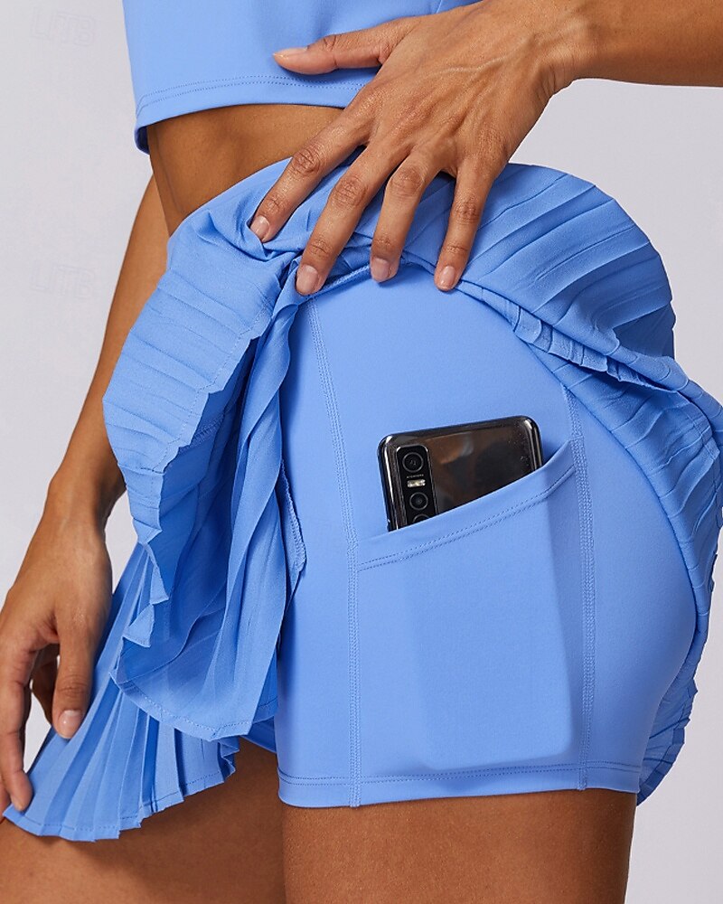 US Open Women's Tennis Skirts Tennis Skirts with Shorts Pleated Side Split Quick Dry Tennis Golf Pickleball Solid Colored Bottoms Black White Blue Tennis Clothing 2025 - $28.99 –P13