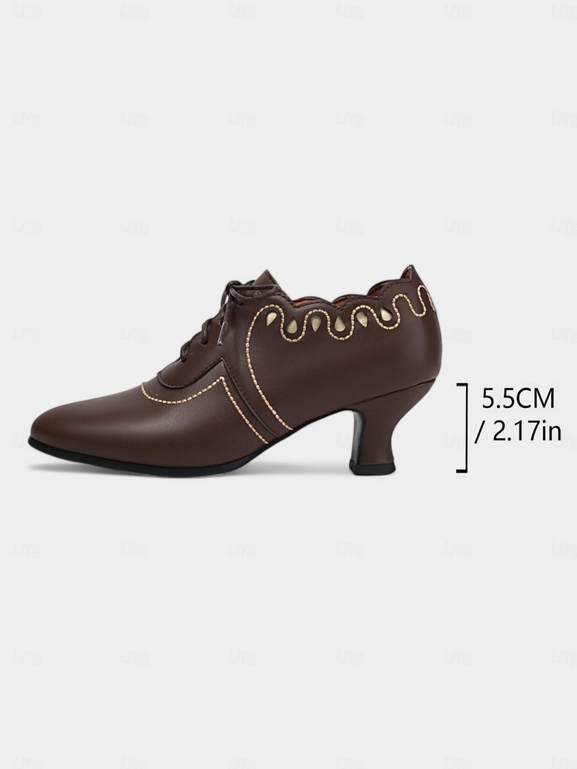 Chaussures Oxford marron à lacets et talon chaton pour femme – Escarpins brogue vintage de style rétro édouardien des années 1920 pour un usage quotidien élégant et des soirées à thème de 2025 ? $46.99 –P5