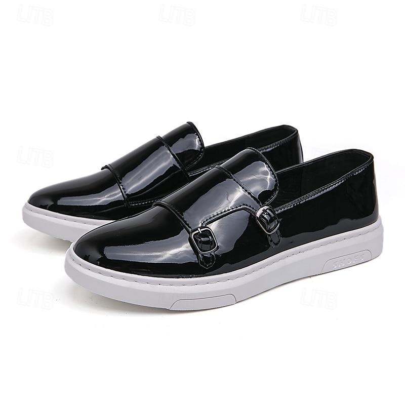 Witte instappers met monniksband voor heren – elegante casual schoenen voor op kantoor, evenementen en zakelijke casuals 2025 - $46.99 –P2