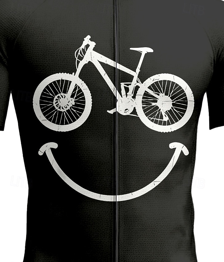 Herren Radtrikot Grafik Geometrisch Kurzarm Fahhrad T-Shirt Trikot Oberteil mit 3 Gesäßtaschen UV-beständig Schnelltrocknend Frontreißverschluss Reflektierende Streifen Sport Schwarz Königsblau Orange 2026 - $30.99 –P3