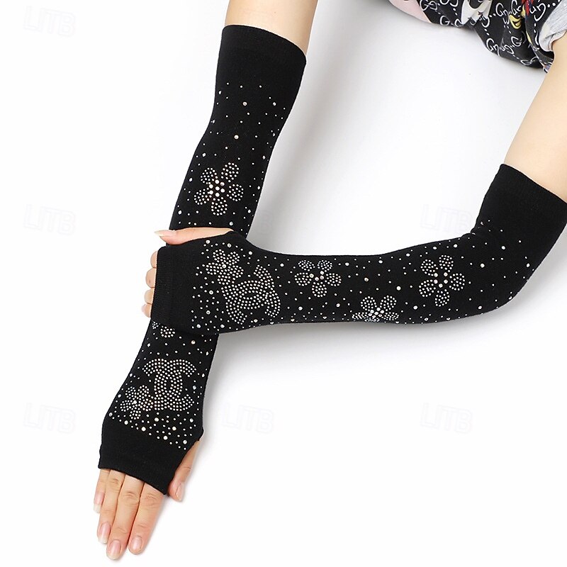 Luvas longas de meio dedo, outono e inverno, versão coreana, novas luvas para dança de rua, internet, luvas com dedos expostos, capa de braço de malha de 2025 por $9.99 –P4