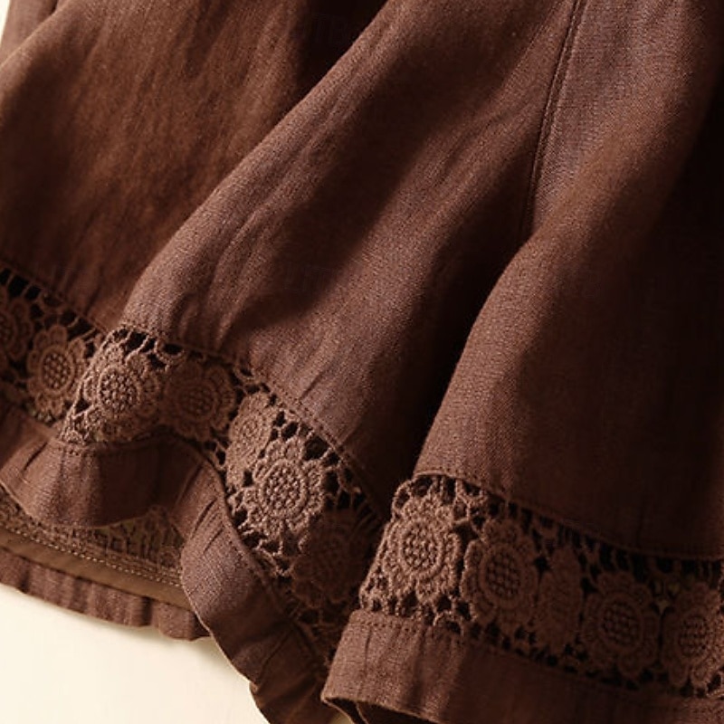 Femmes Short en coton et lin Shorts Slacks Occasionnel Court Naturel Uni Avec Poches Conception à cordon élastique Confortable Extérieur Sortir Noir Gingembre Vert Amande Été Coupe régulière de 2025 ? $14.99 –P19