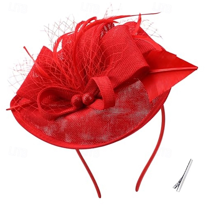 Elegancja Nakrycie głowy Kapelusz Fascynatory Fascynator Dama Strój na bal maskowy Damskie derby Wesele Ascot Dla dorosłych Kapelusz Wiosna i lato 2026 - $56.99 –P22