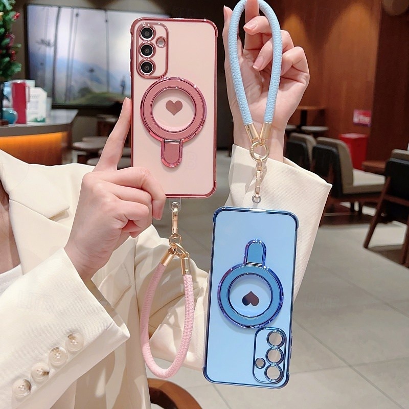 Phone Case For Samsung Galaxy S21 FE S21 A14 A34 A53 A33 A23 A13 Back Cover with Wrist Strap Shockproof Retro TPU Plating 2025 - $22.99 –P7