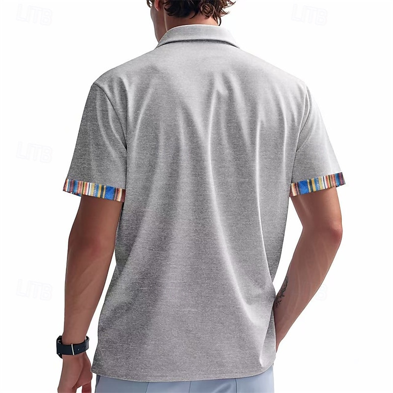Per uomo Camicia Camicia Estiva Camicia casual Camicia da Spiaggia Camicia con Bottoni Nero Bianco Kaki Grigio chiaro Grigio scuro Manica Corta A righe Bavero Vacanza Camicia hawaiana Tasca del 2025 a $24.99 –P12
