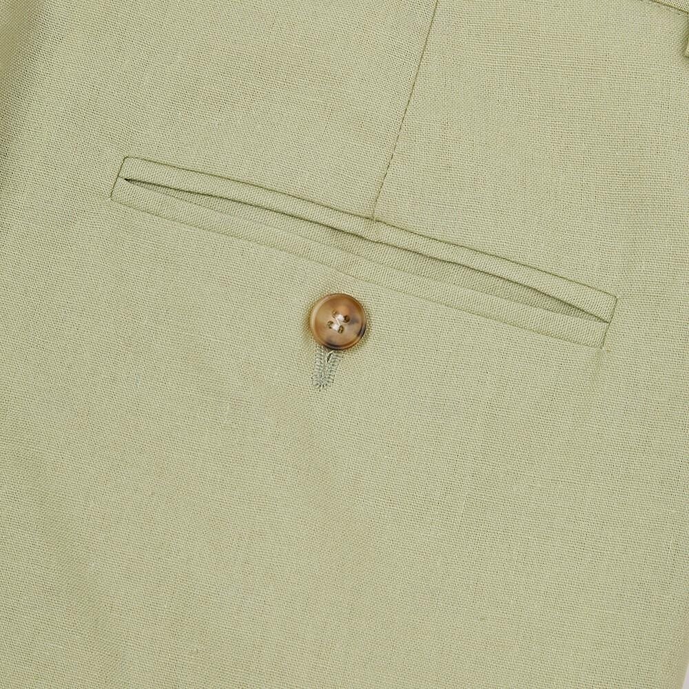 Herren Hochzeit Leinenanzüge Himmelblau Salbei Mode Formell Einfarbig Standard Passform 3-teilig Einreihige Zwei-Knopf-Jacke 2025 - $139.99 –P7