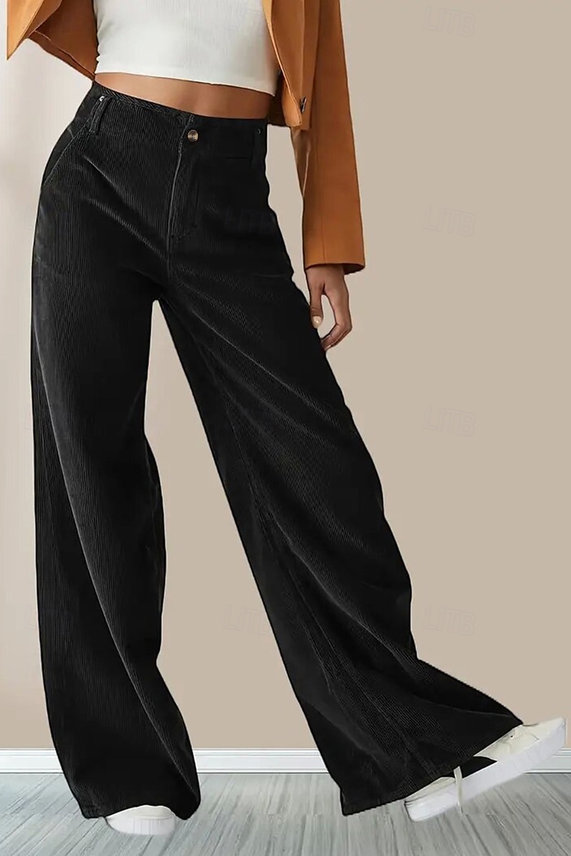 Per donna Pantaloni in cotone e lino Moda Lunghezza intera Naturale Semplice Tasca Comodo All'aperto Confortevole All'aperto Uscire Nero Blu Caffè Ciano Estate Vestibilità regolare del 2025 a $31.99 –P1