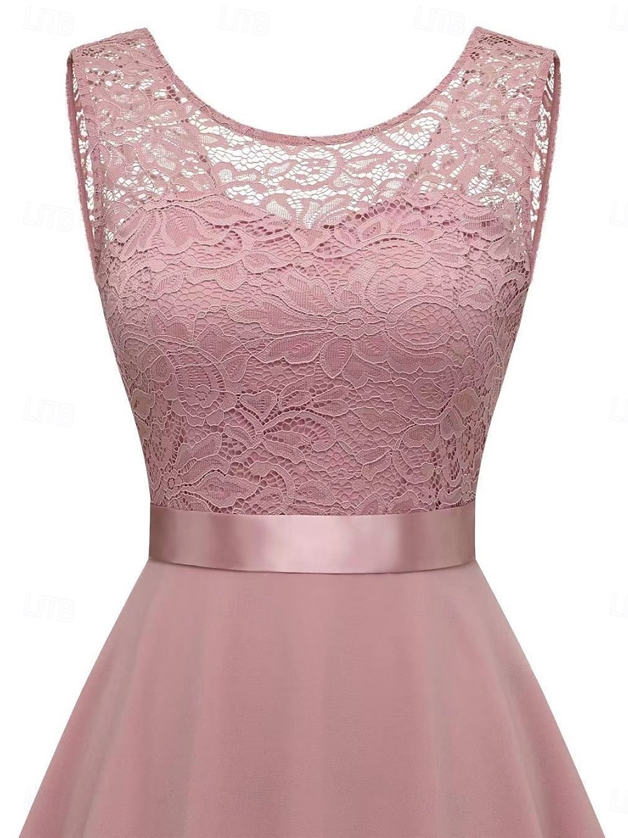 Rochie mini de damă rochie în linie A rochie din tull elegantă petrecere cocktail nuntă petrecere în aer liber ajustare regulată grafică fără mâneci gât rotund roz vin khaki gri vară primăvară 2025 - $46.99 –P8