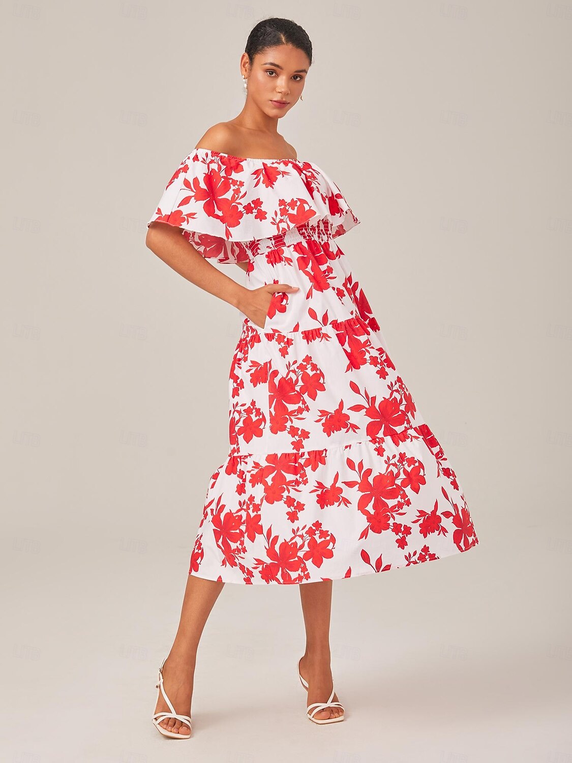Femmes Rouge Été Bateau Bohème Vacances XS S M de 2025 ? $86.99 –P3
