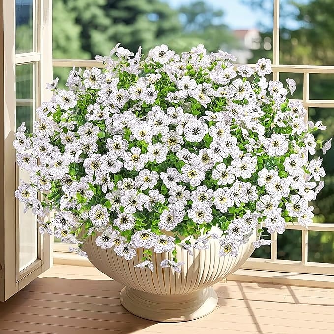 20 mazzi di fiori artificiali per decorazioni esterne fiori di seta finti resistenti ai raggi UV piante finte margherita artificiale eucalipto per primavera estate giardino cortile portico finestra del 2025 a $29.99 –P10