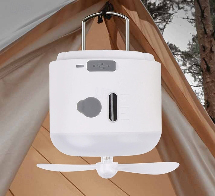 1 st utomhus campingljus fläkt multifunktionsspray fyra växlar dimmer två växlar dimning usb laddningsupphängningskrok 2025 - $18.99 –P9