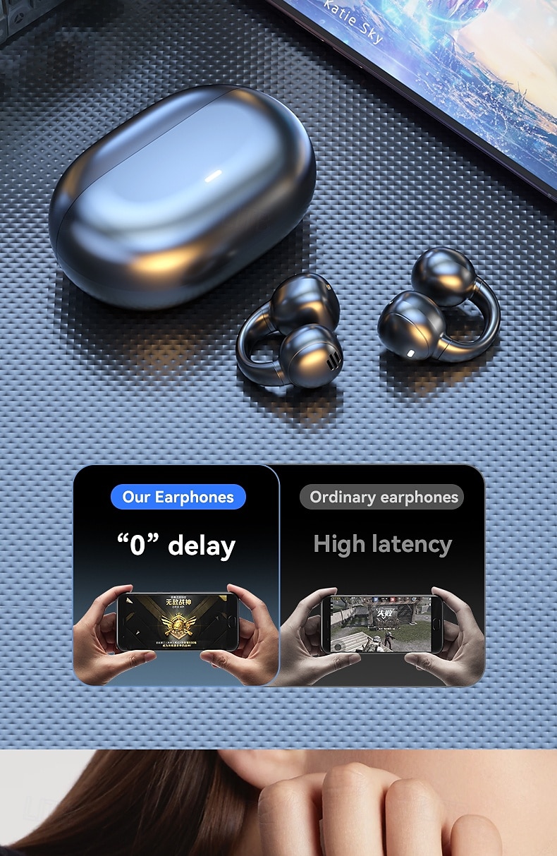 2025年 m55 真のワイヤレス ヘッドフォン TWS イヤフォン 耳掛け Bluetooth 5.3 充電ボックス付き 長時間バッテリー フィットネス用 コレクション – $31.99 –P11
