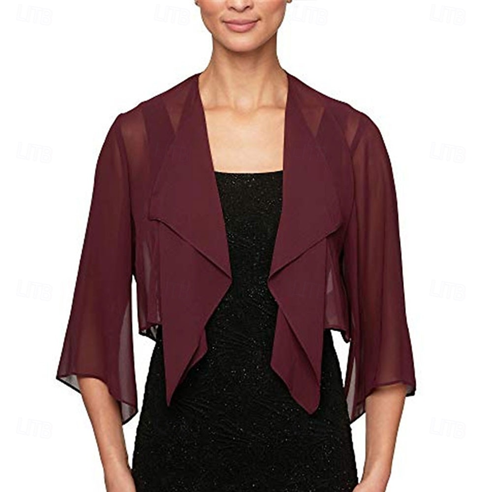 Sciarpa Leggera in Chiffon Estiva Per Donne Matrimonio Gilet Per Signore Protezione Solare Blusa Con Collo Flash Maniche Di Lunghezza Media del 2025 a $48.99 –P5