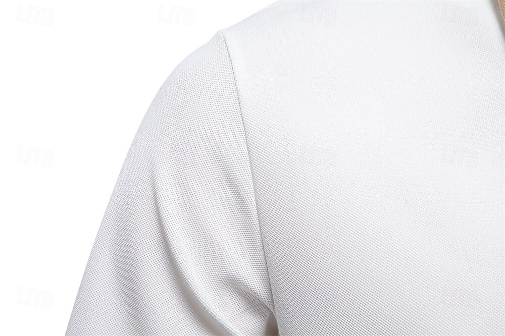 Herren Farbblock Polo Strick-Polopullover Kurzarm Umlegekragen Formell Arbeit Sport & Outdoor Stripe-Trim Streifen Rein Frühling Ganzjahres Weiß Dunkelrot Dunkelmarine 2025 - $22.99 –P15