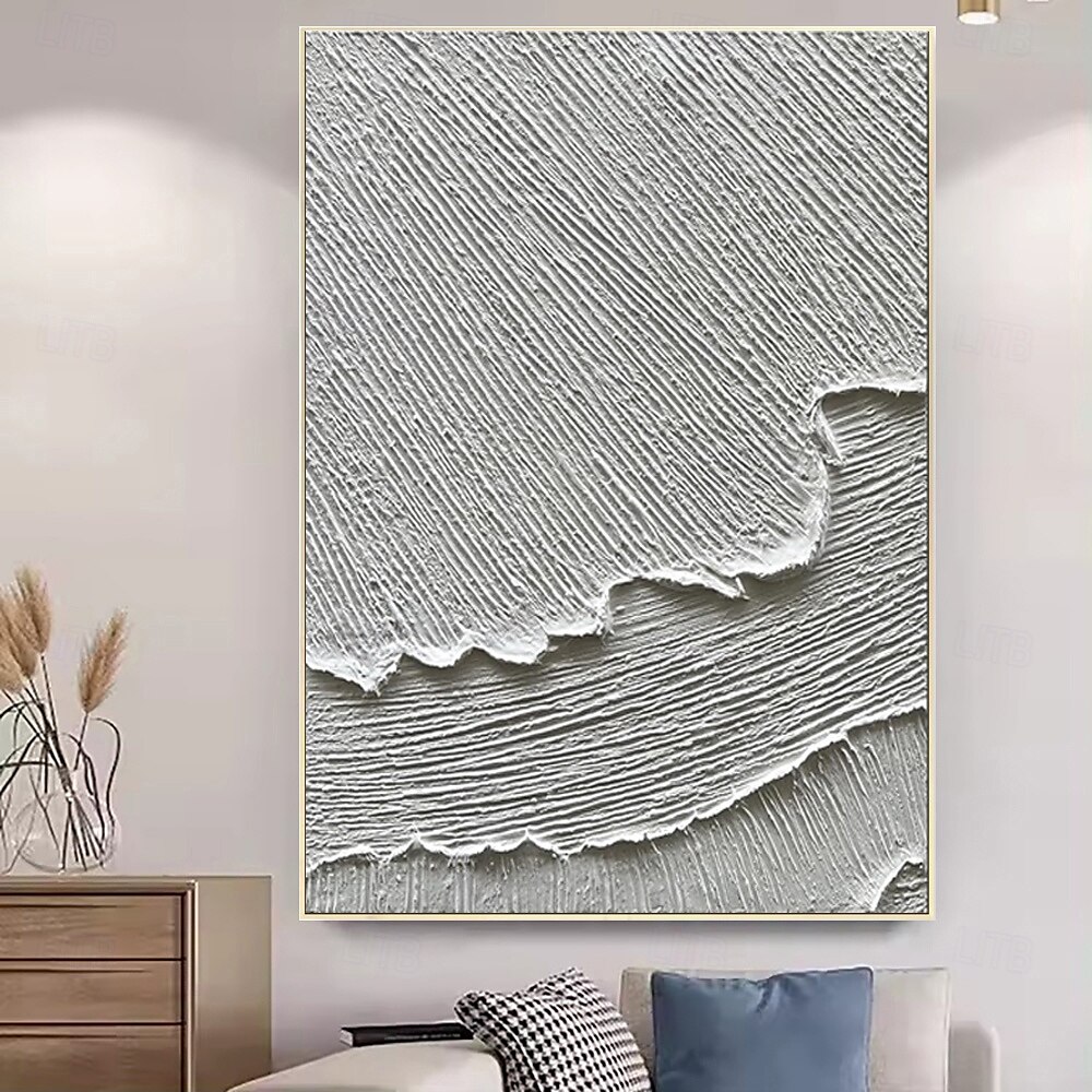 2025年 手作りの油絵キャンバス壁アート装飾シンプルな抽象的なテクスチャ海の波ホームデコレーション用ストレッチフレーム吊り下げ絵画/ロールフレームレス未ストレッチ絵画  コレクション – $61.99 –P8