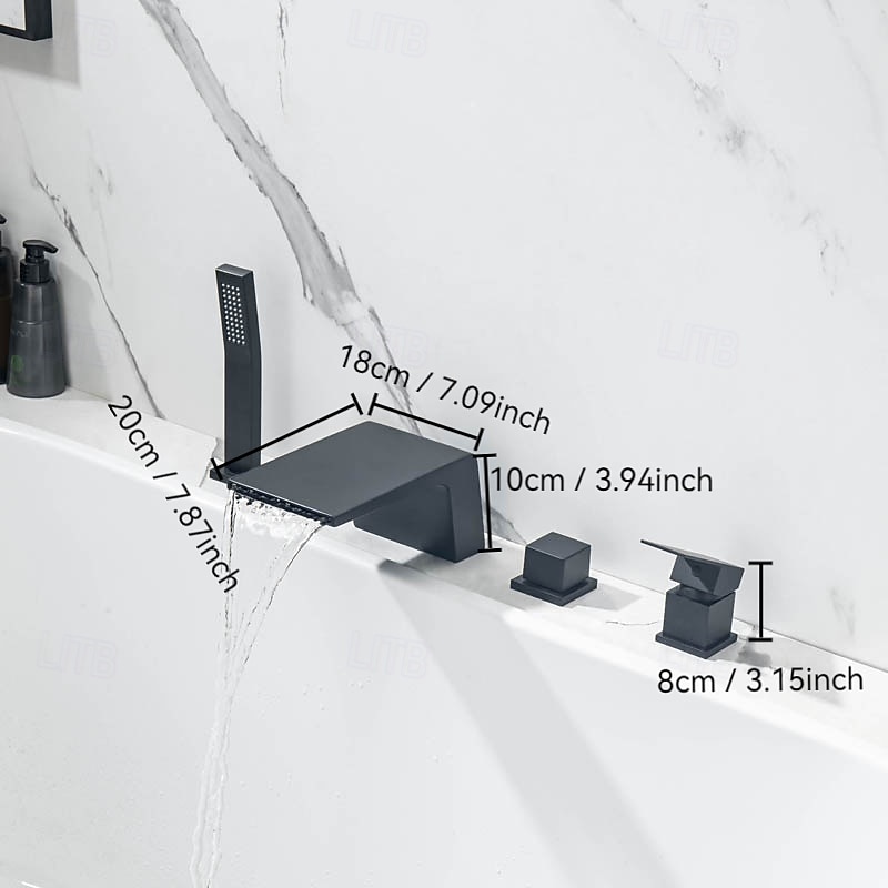 Kád csaptelep - Modern Kortárs Festett felületek Római kád Réz szelep Bath Shower Mixer Taps 2025 - $299.69 –P1