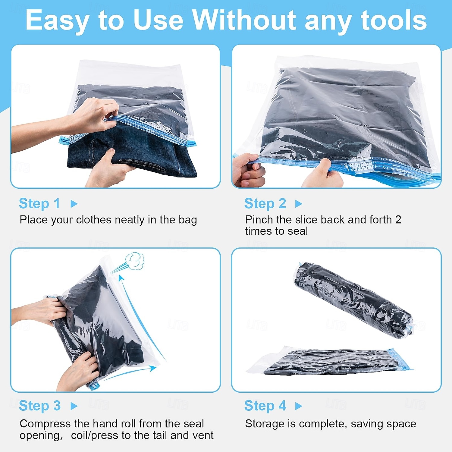 Compression Bags for Travel 10 PCS Space Saver Bags Hand Roll Vacuum Packing Bags for Travel No Vacuum Needed (3 Large 3 Medium 4 Small) Clothing Luggage Home Organizers Storage Bags 2026 - $19.99 –P2